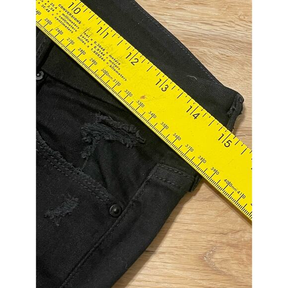 Mother Looker Ankle Fray Jeans Womens 28 Stretch Denim Black - Picture 7 of 9